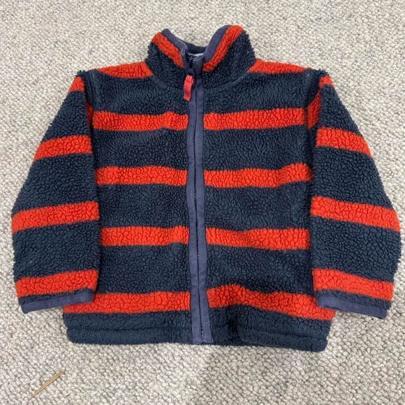 Mini Boden Other - Mini Boden Size 3-4 Red and Navy Stripe Full Zip‎ Fleece Jacket